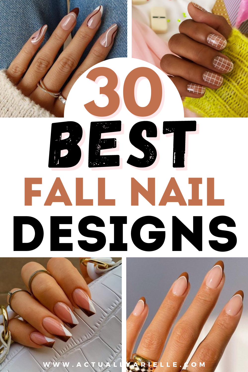 45 Best Fall Nail Ideas 2021 : Caramel latte tip nails for fall