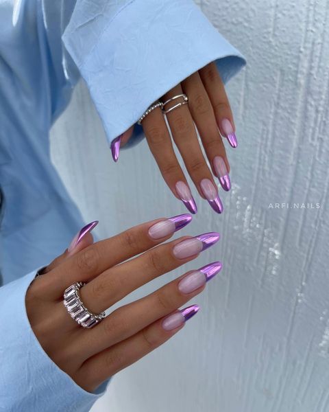 21st birthday nails purple