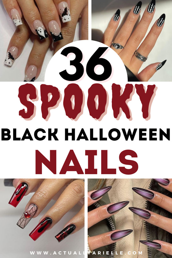 black halloween nails