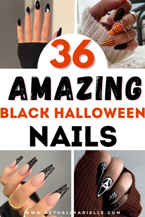 black halloween nails