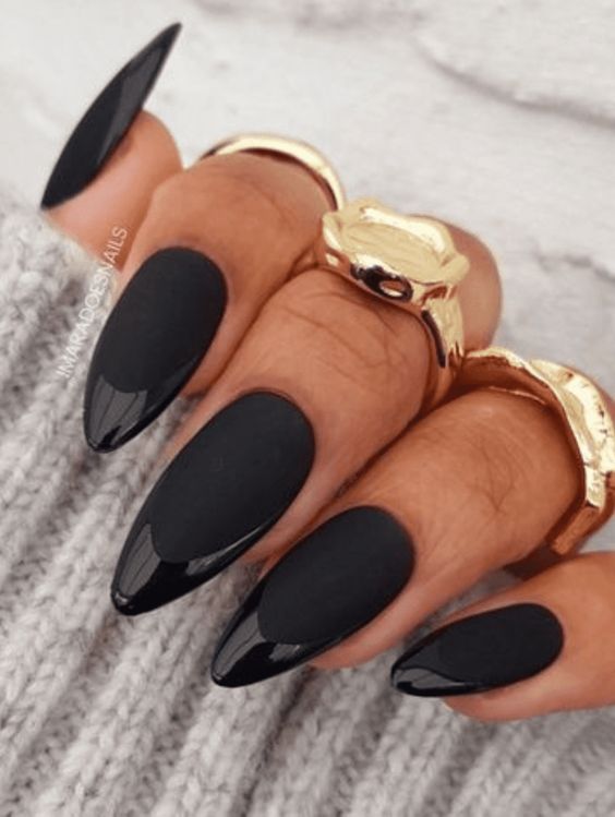 matte black halloween nails