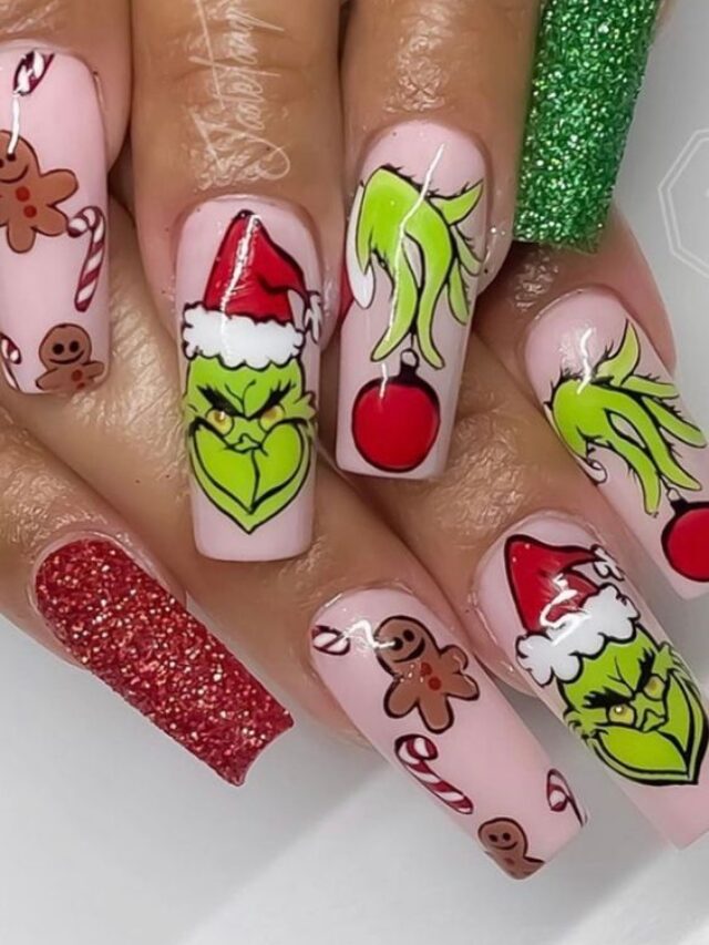 Grinch Christmas Nails