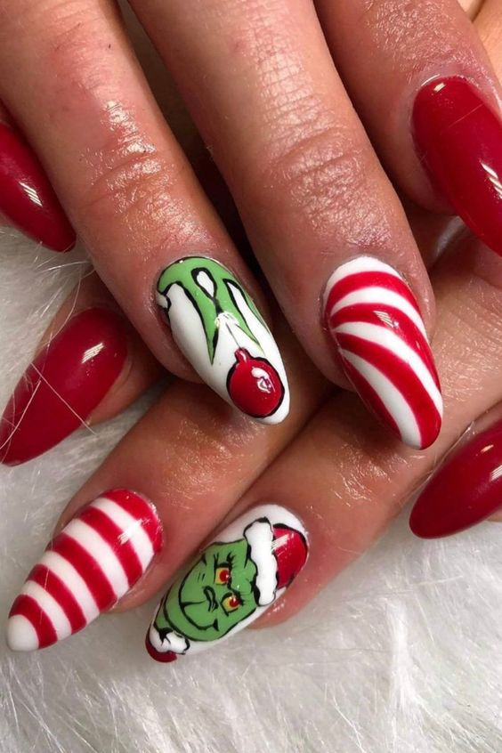 grinch nails for christmas
