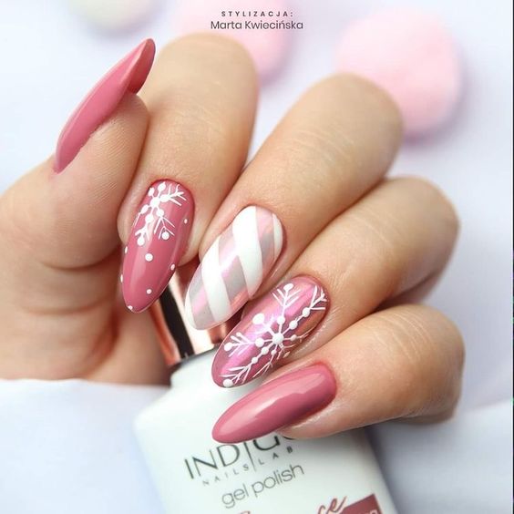 27 Stunning Pink Christmas Nails Ideas You'll Love! - Actually Arielle