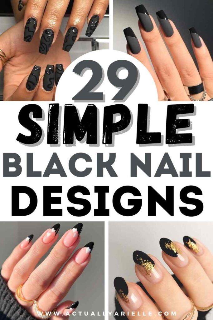 Stylish black nail art designs to keep your style on track : Gold dripped black  nails
