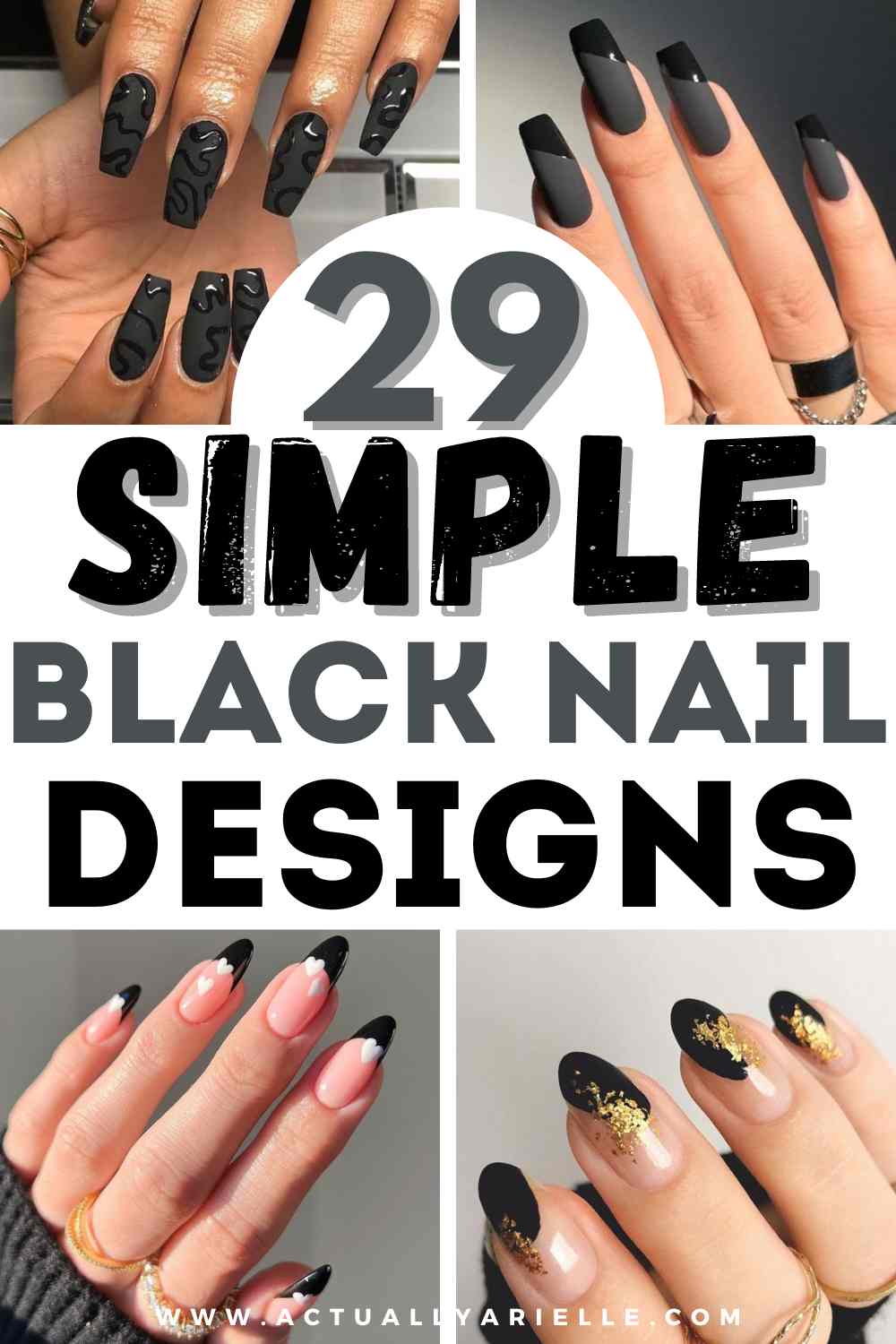 29 Simple Black Nail Designs (that you'll go crazy for!) - Actually Arielle