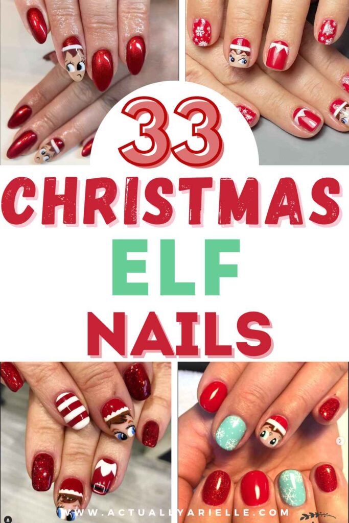 elf Christmas nails
