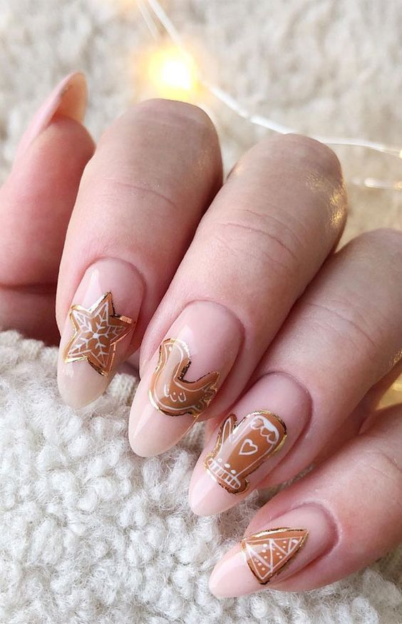 gingerbread nail stickers