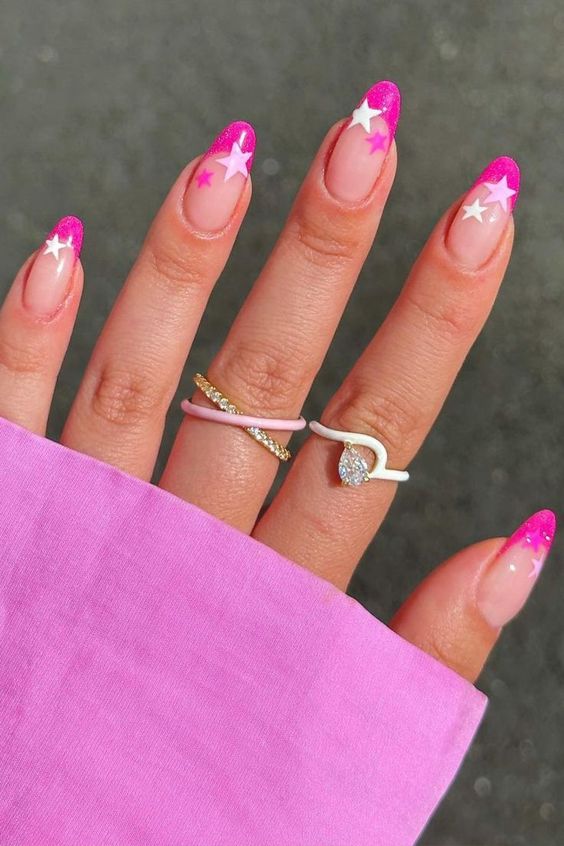 30 Playful Pink Nail Art Designs For Every Occasion : Light Pink Floral Tips