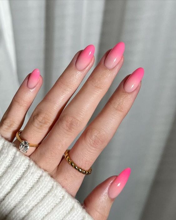 hot pink nail designs simple