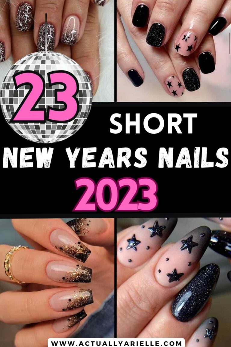 23 Dazzling Short New Years Nails for 2024 - Actually Arielle