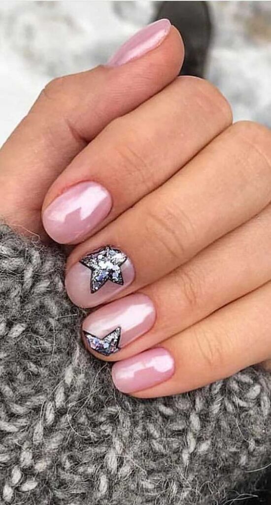 new years nails short simple