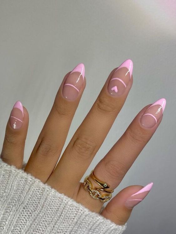 Short Squared Oval Light Pink Press On Nails with Iridescent Bow and S –  Anna-Kaci Wholesale