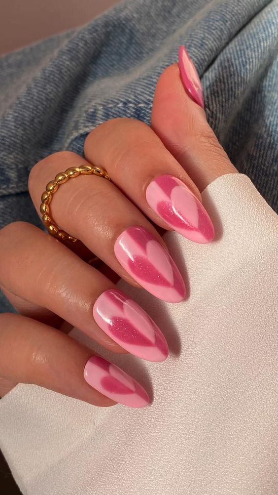 pink nail designs simple acrylic