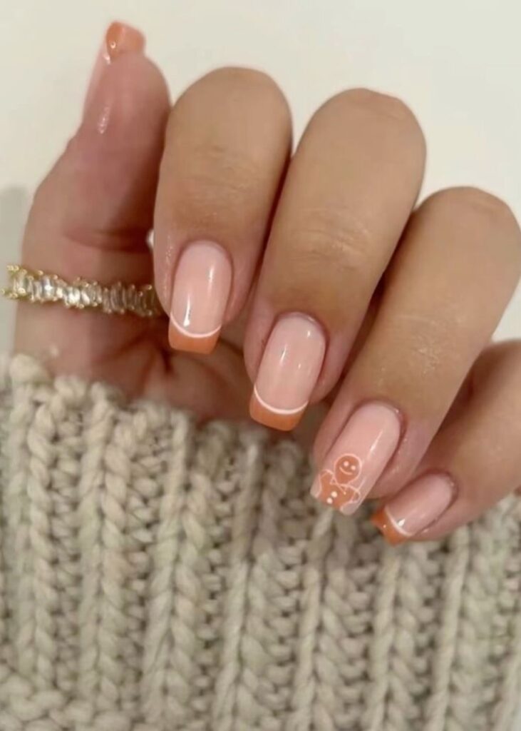 simple gingerbread nails