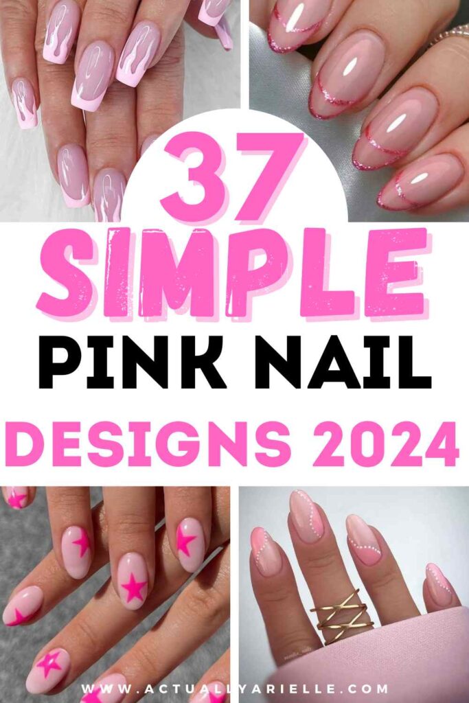 simple pink nail designs 2024
