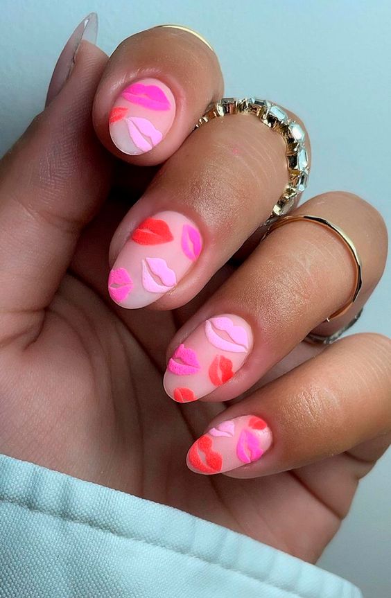 simple valentines nails