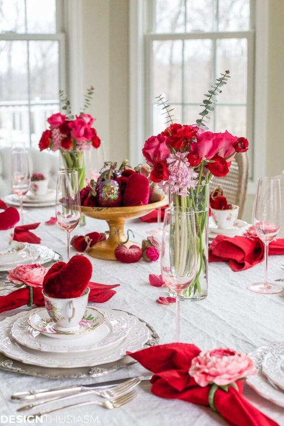 valentines day table decor