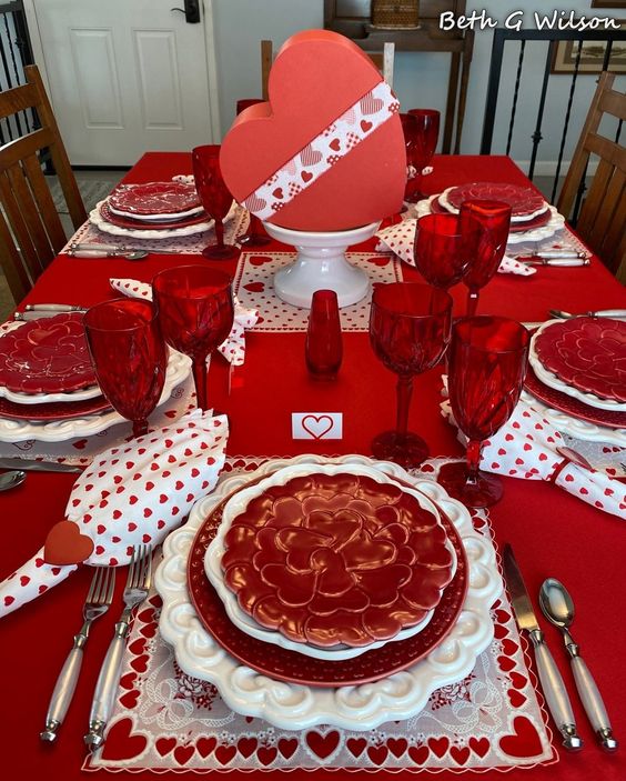 valentines dining table decor
