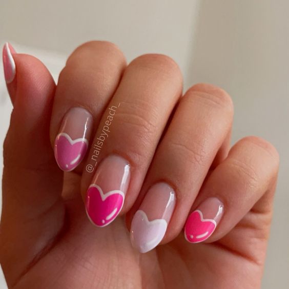 short valentines nails