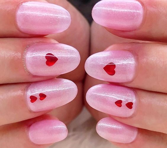 short valentines nails designs