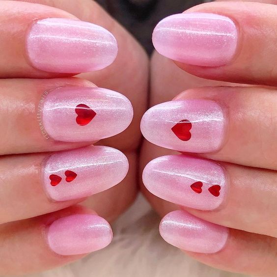 short valentines nails designs