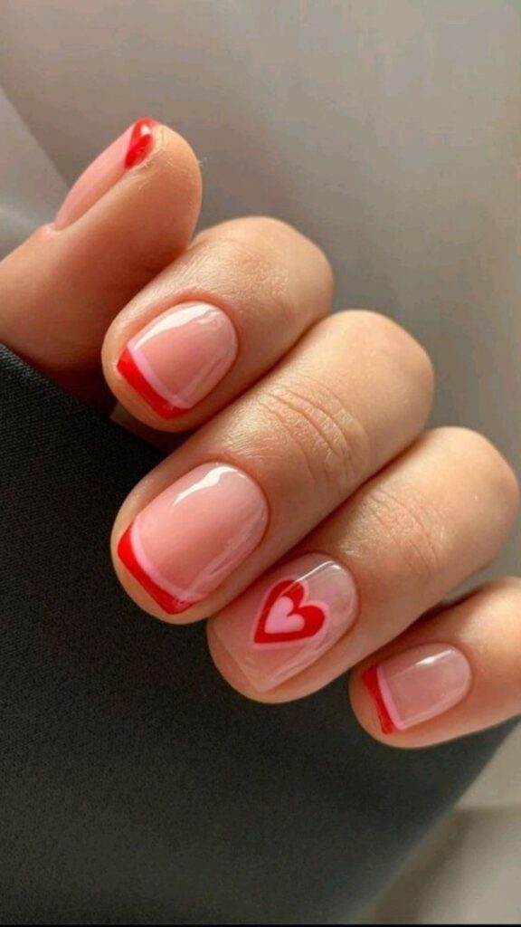 cute short valentines nails