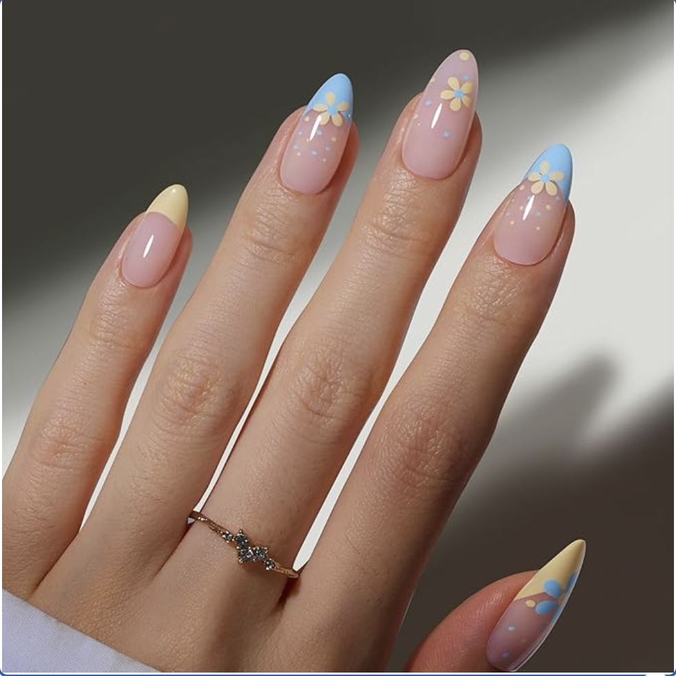 classy spring nails pastel with almond shape