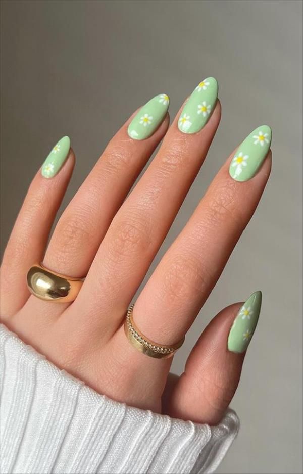 march nail designs simple green