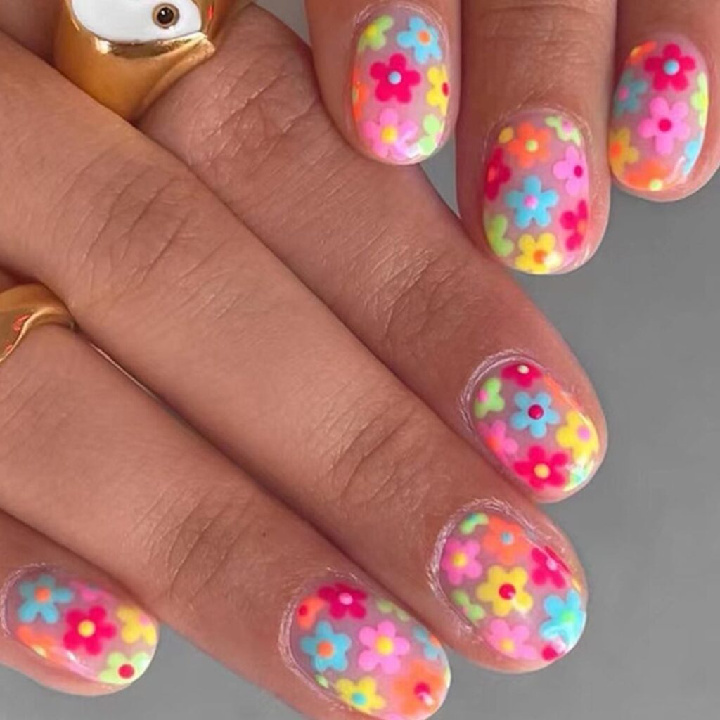 colorful-floral-short-spring-nail-designs