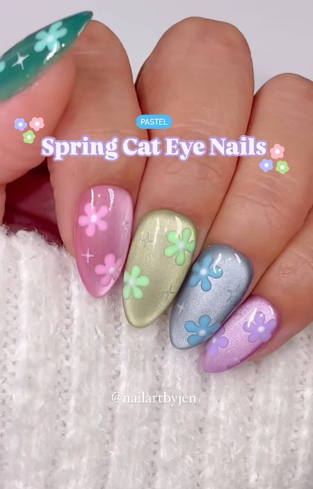 pastel-cat-eye-spring-nail-design