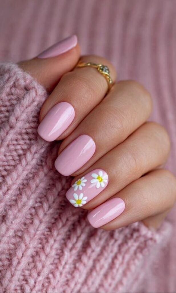 short spring nail designs pink